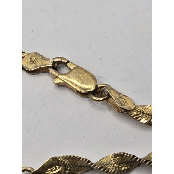 Gold Over Sterling 925 Silver Twisted Chain Necklace ITALY Signed 22" - 23" Long - Picture 4 of 5